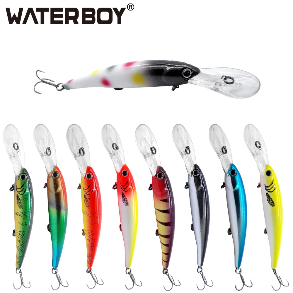 Băng Cướp Sâu Walleye Crankbaits 12Cm 20G Dài Môi Minnow Mồi Dụ Cá Wobbler Bơi Nhân Tạo Pesca Cứng Mồi Câu Cá