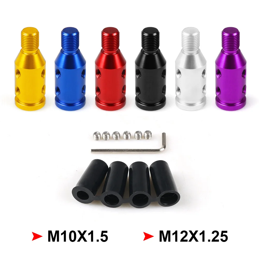 For M10x1.5/M12x1.25 Thread Car Manual Gear Shift Knob Adapter Aluminum Alloy