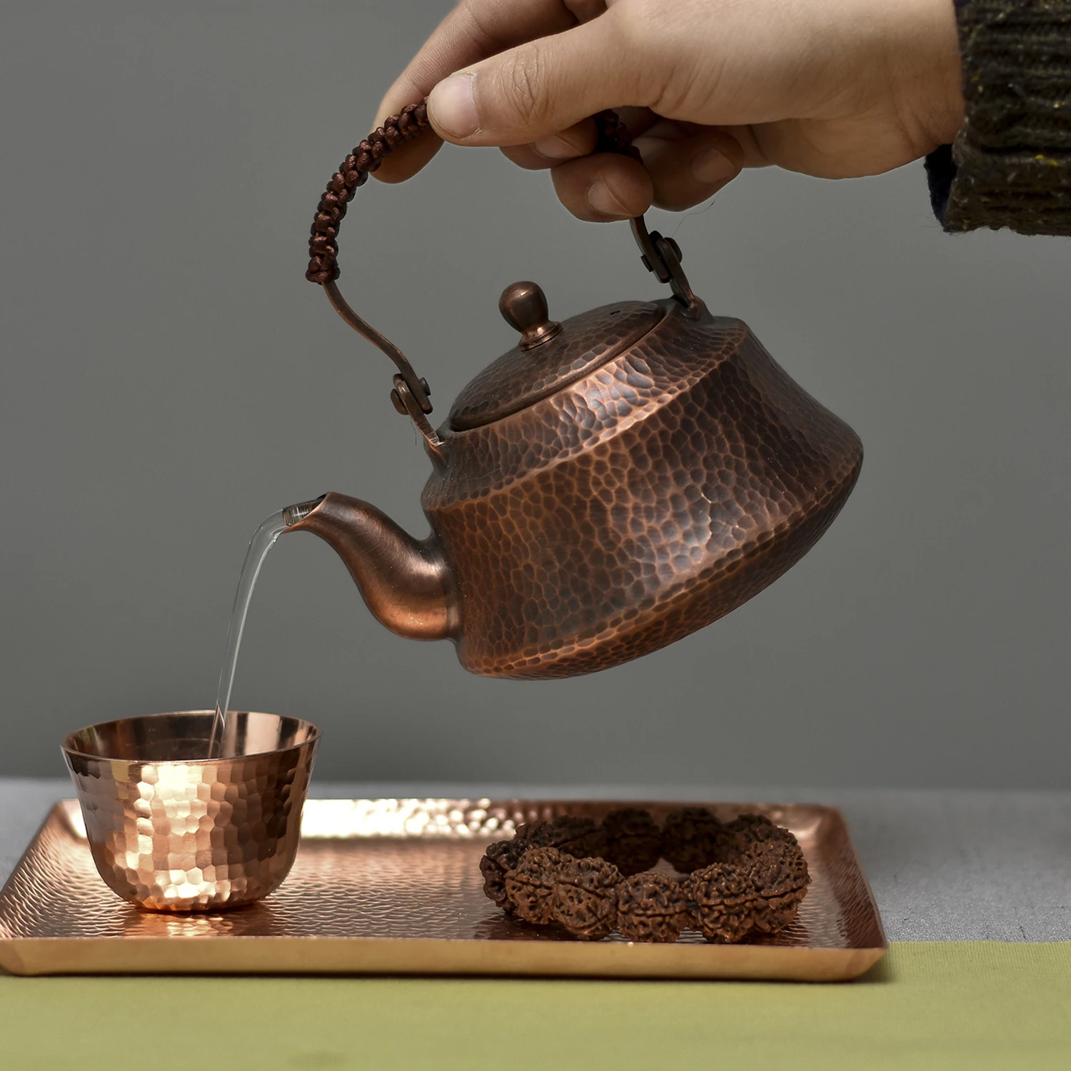 Pure Copper Tea Kettle, Handmade Teapot, Retro Pot for Kung Fu Tea, 400ml