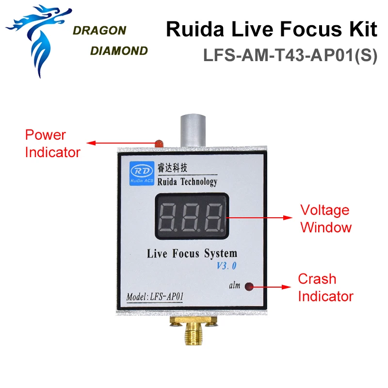 Original Ruida Metal Cutting Live Focus System Amplifier and Connecting Line LFS-AM-T43-AP01(S) For Co2 Laser Engraver