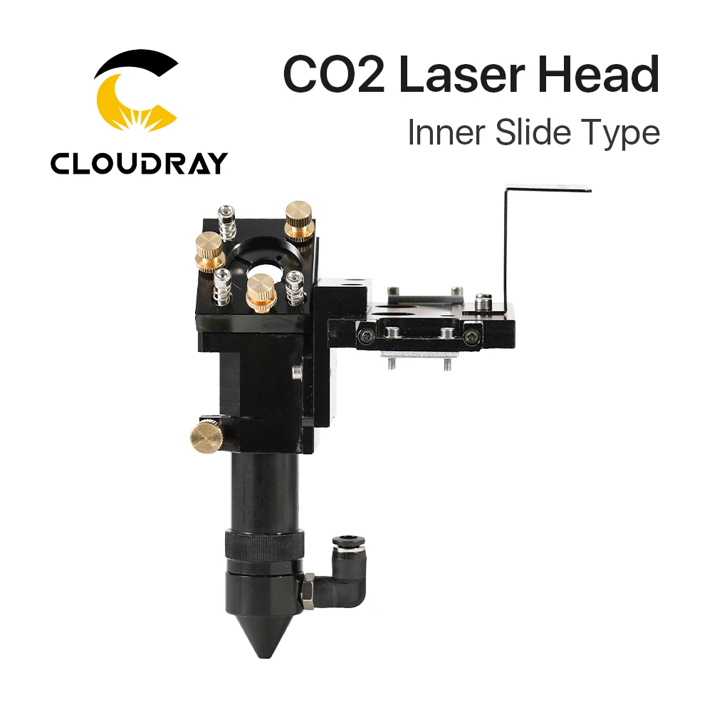 Cloudray Hot Selling CO2 Inner Slide Type CO2 Laser Head with Air Assist Nozzle for Inner Rail