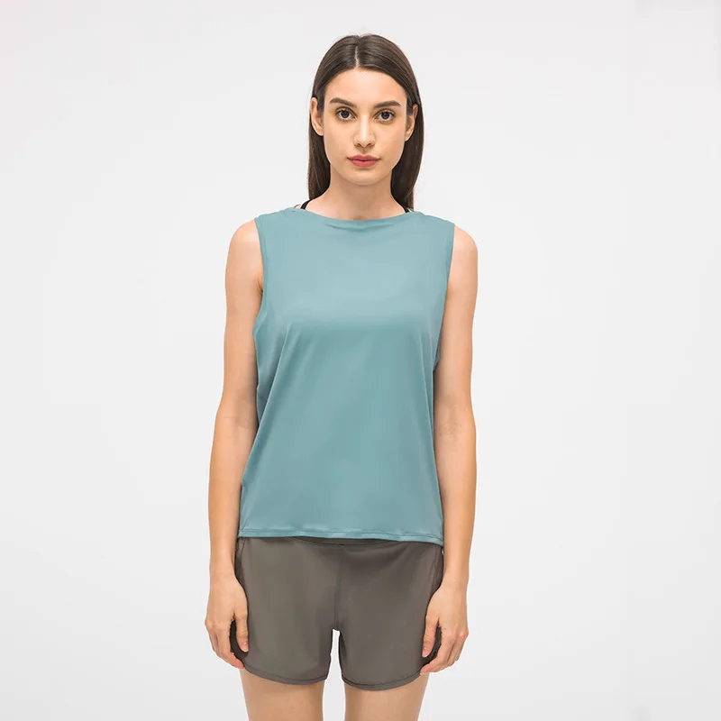 

2024 Women Loose Tank Running Workouts Clothes Yoga Tank Tops Stretch Sexy Blouse Gym Tank Back Sports Vest