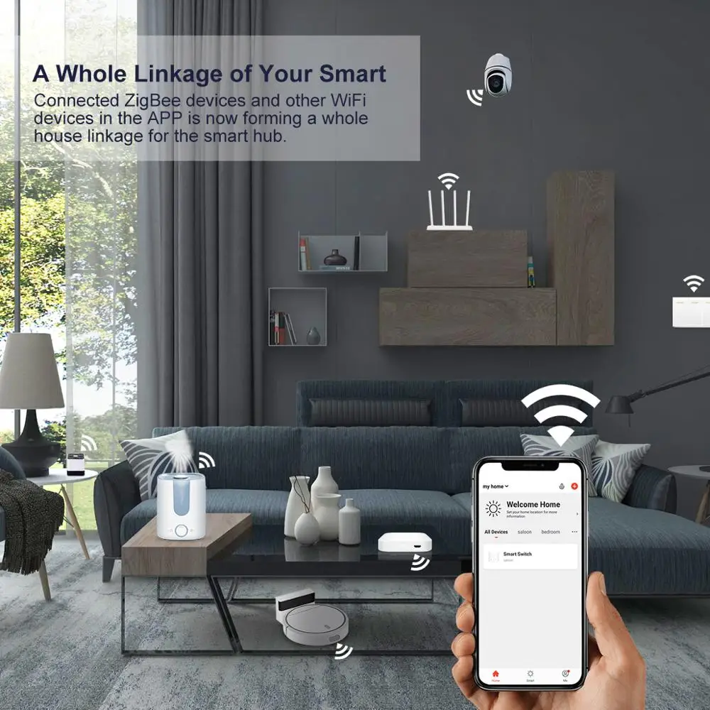 Tuya ZigBee 3.0 Smart Hub, kabellose/kabelgebundene Gateway-Brücke für App-Sprachfernbedienung, funktioniert mit Alexa Google Home Assistant