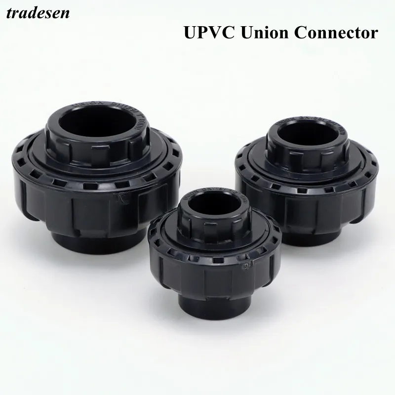 

1Pcs Inner Dia.20~63mm UPVC Union Connector Aquarium PVC Pipe Fittings Garden Irrigation Hydroponic System Water Tube Coupling