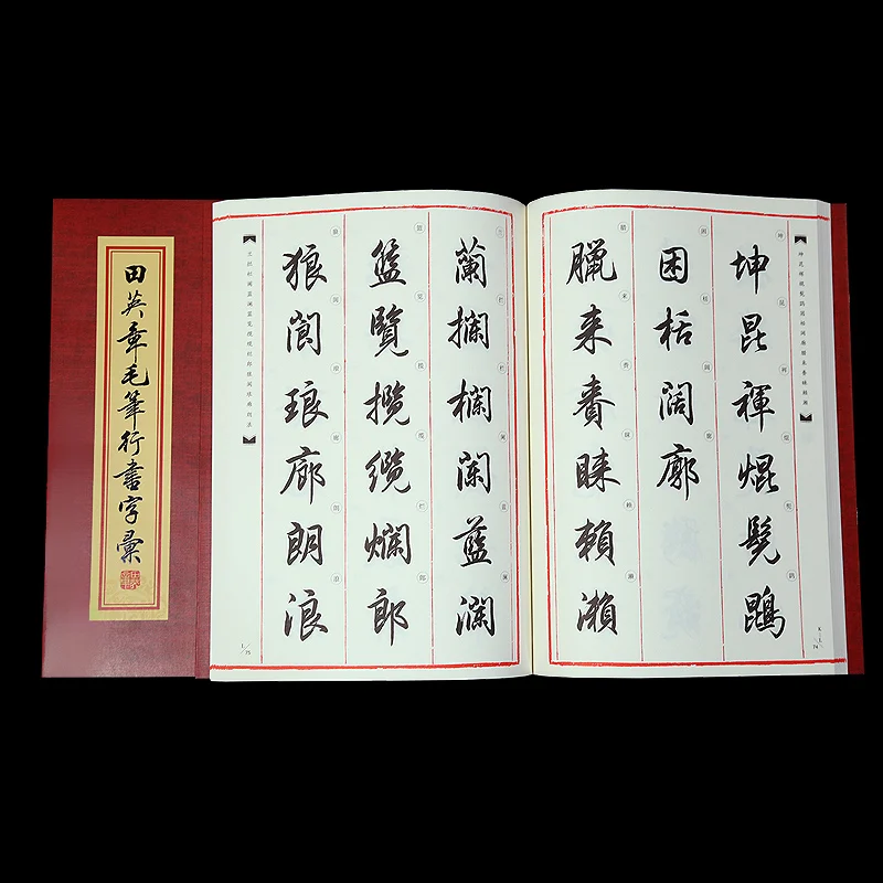 Tian Yingzhang pennello calligrafia quaderno in primo piano scrittura in esecuzione carattere cinese calligrafia libro carattere tecnica comune