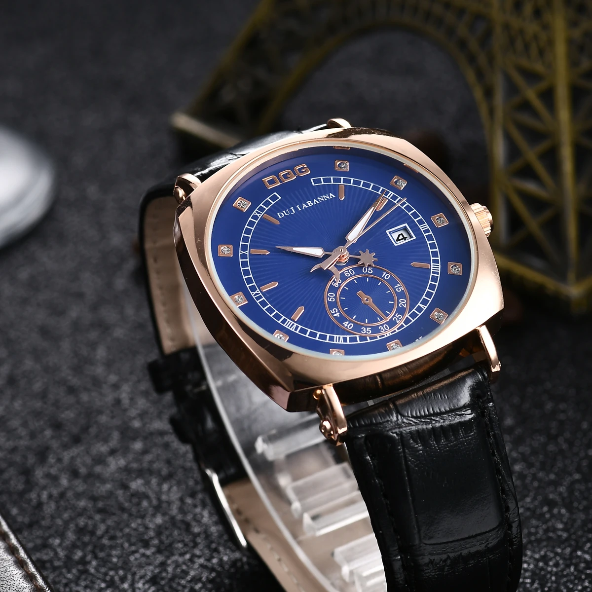 Top New Men Watches Luxury Square Casual Quartz Watch For Men Leather Strap Date Calendar Watches Relogio Masculino Mens Watch