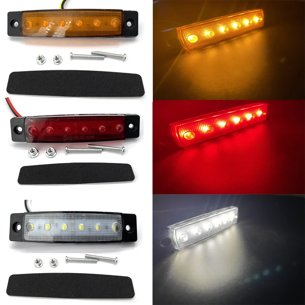 Auto Side Marker Indicator Light LED 12V 24V 6 SMD LED Car Bus Truck Lorry External Lights Low Trailer Rear Warning Lamp