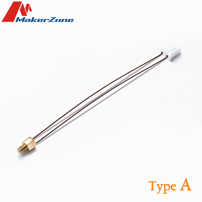 M3 Stud Screw-In Thermistor Cartridge NTC 100K 3950 1% Three Types For 3D Printer Extruder Mk8 V6 Volcano CR10 M3 Hotend