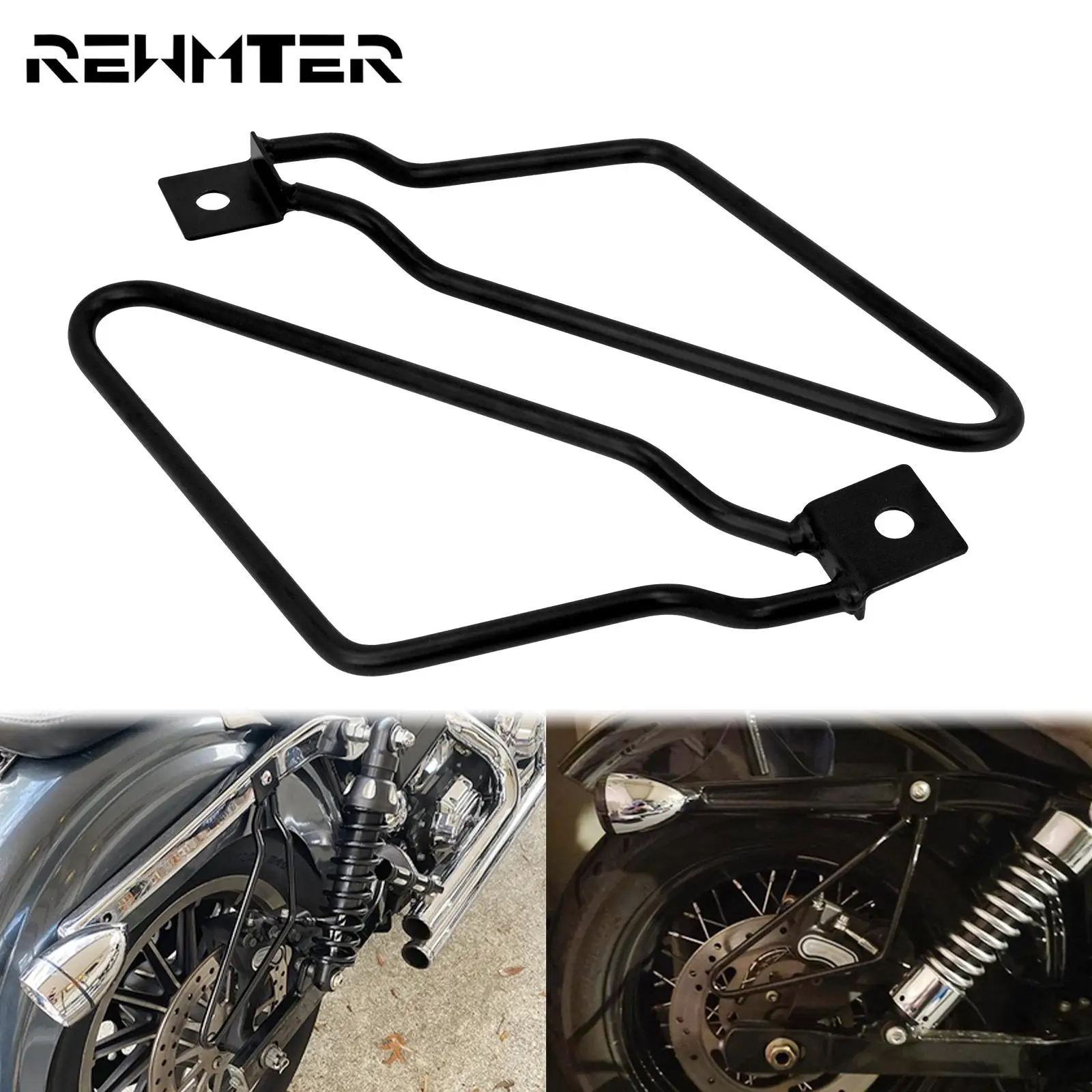 

Motorcycle Saddlebag Bracket Support Bars Mount Brackets Black For Harley Sportster 883 Iron XL883N Dyna Fat bob FXDF Low Rider