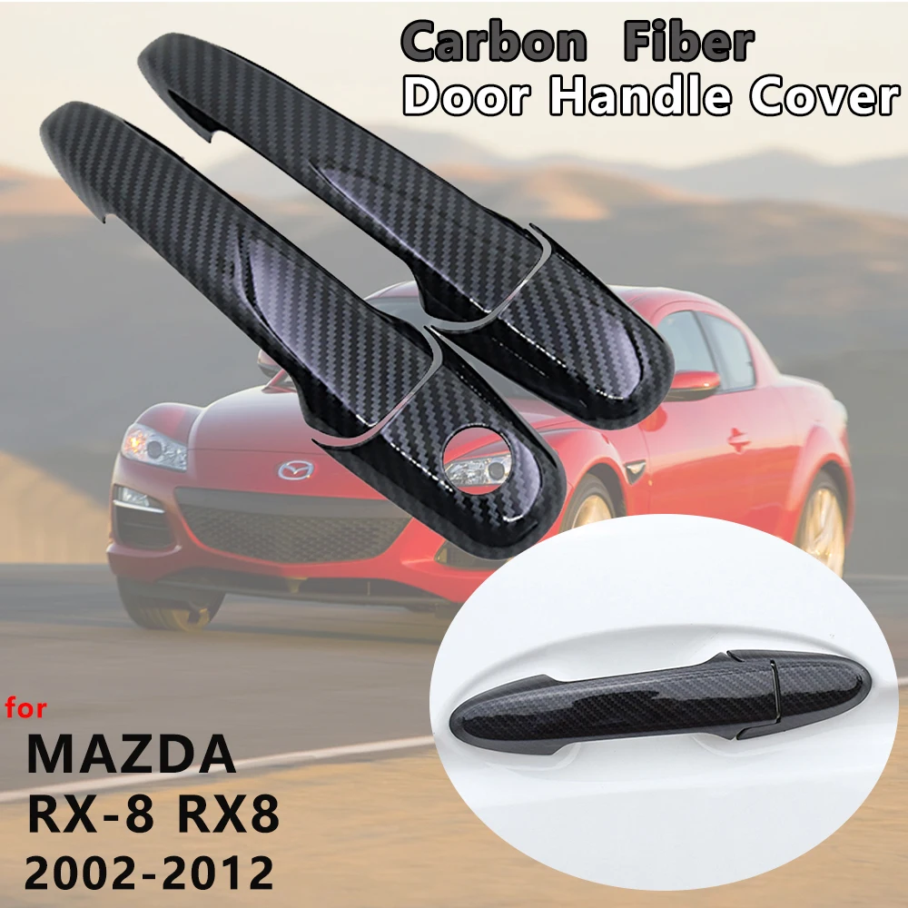 Carbon Fiber Door Handle Cover Trim Accessories for Mazda RX-8 RX8 RX 8 2002 2003 2004 2005 2006 2007 2008 2009 2010 2011 2012