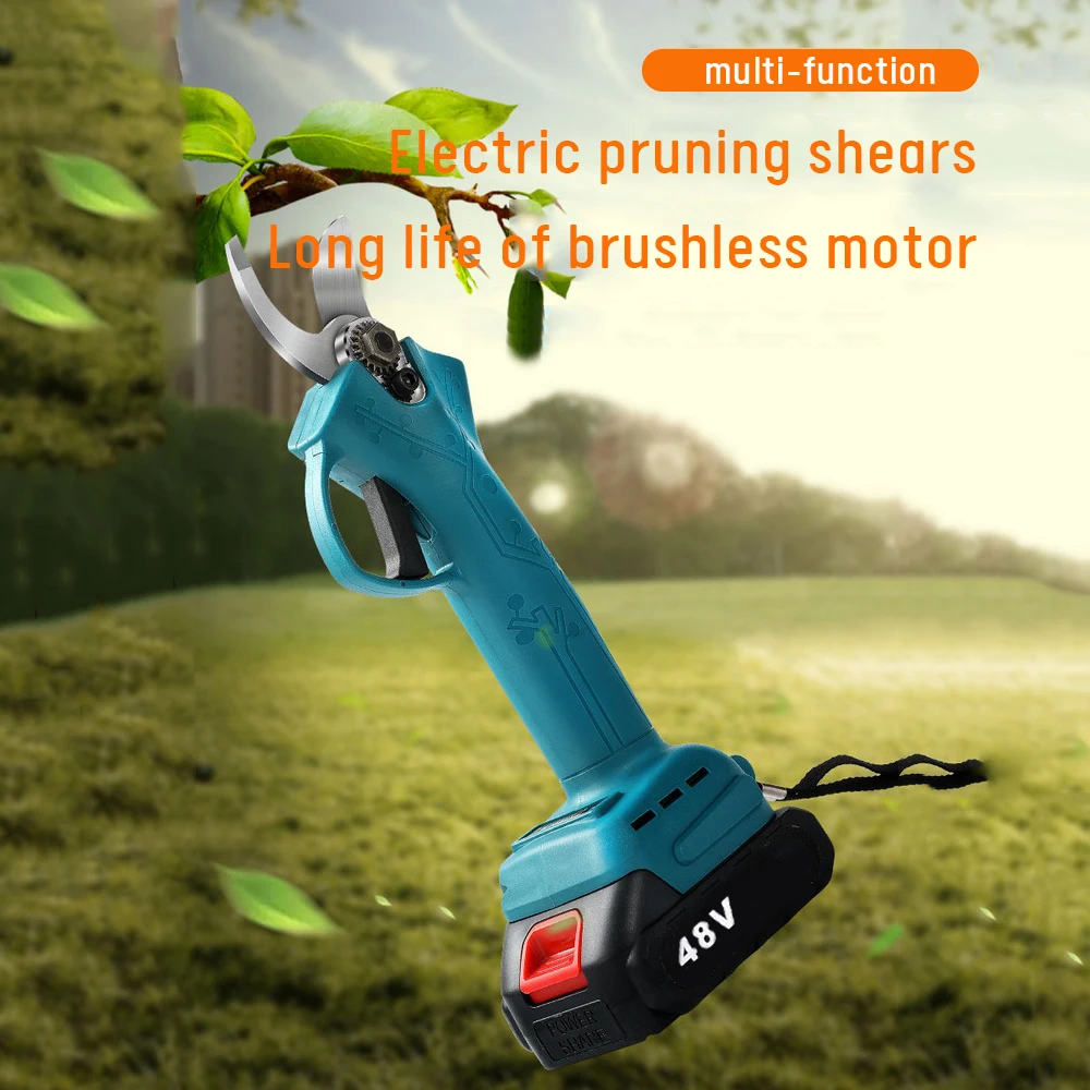 18V Cordless Electric Pruner Pruning Shear Efficient Fruit Tree Bonsai Pruning Branches Cutter for Landscaping With 2 Batteries