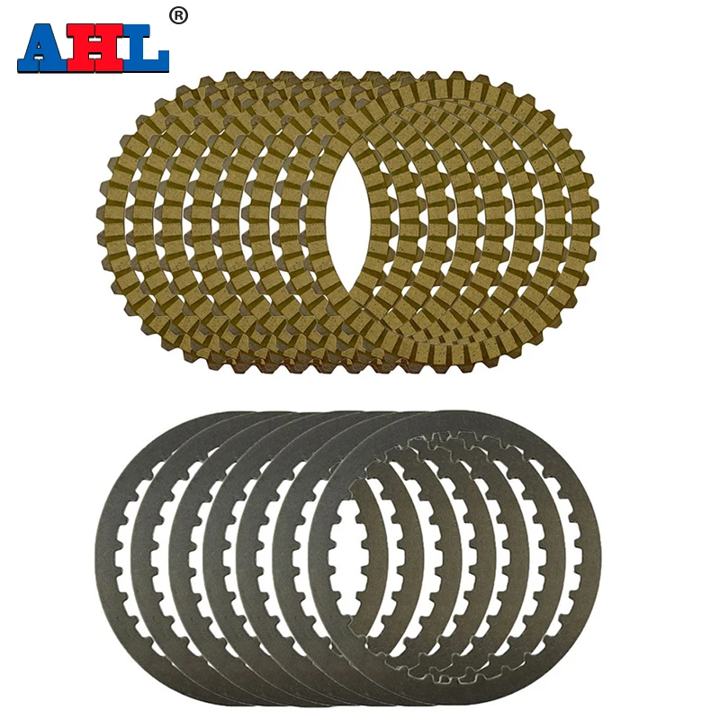 AHL Motorcycle Yellow Clutch Plates & Steel Friction Plate For Harley XL883 XL1200X XL1200V Sportster 1200 XL50 XL1200C XLH1200C