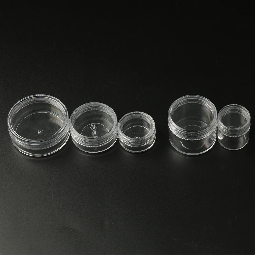 4pcs Jewelry Bead Star Heart Square Plastic Storage Box Transparent Small Round Container Jar Refillable Cosmetic Portable Boxes