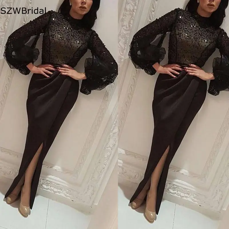 Wykonana na zamówienie suknia wieczorowa z długim rękawem 2025 Koronka z koralikami Dubaj Arabskie suknie wieczorowe dla kobiet Vestidos de fiesta Prom dresses