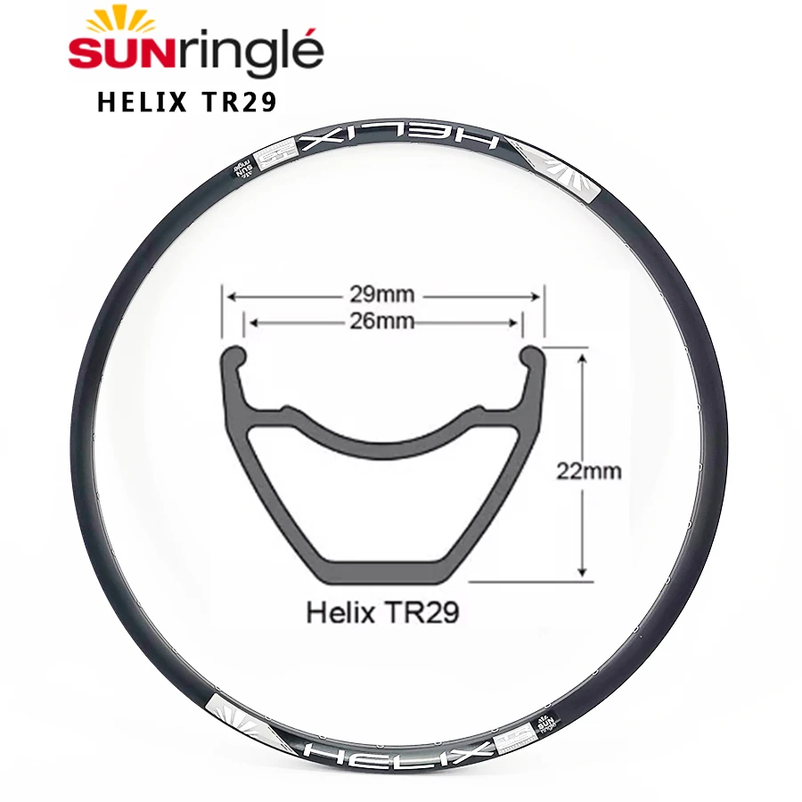 

Sunringle helix TR29 26 / 27.5 29er inch Tubeless rim am fr DH 28 / 32 hole Hoops Alloy Rims