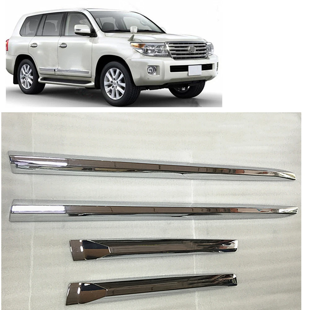 

For Lexus LX570 LC200 2016 2017 2018 2019 4PCS/SET Chrome Side Door Mouldings Rabbing Molding Strip Cover Trim