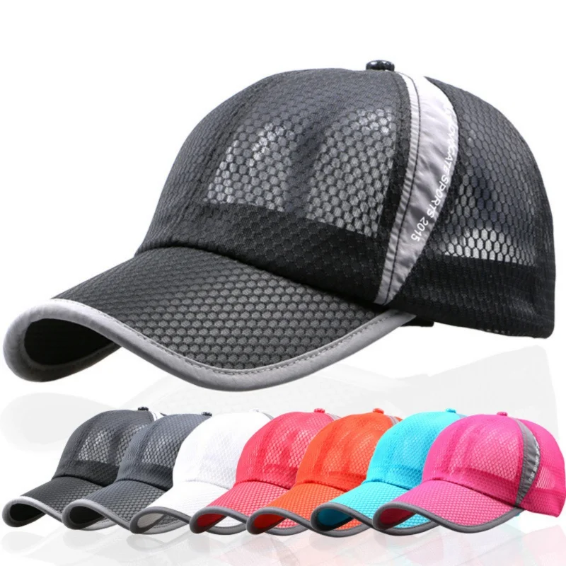 Unisex Summer Cotton Baseball Caps Visor Sun Hat Snapback Breathable Mesh Cap Men Women Running Caps Trucker Dad Hat