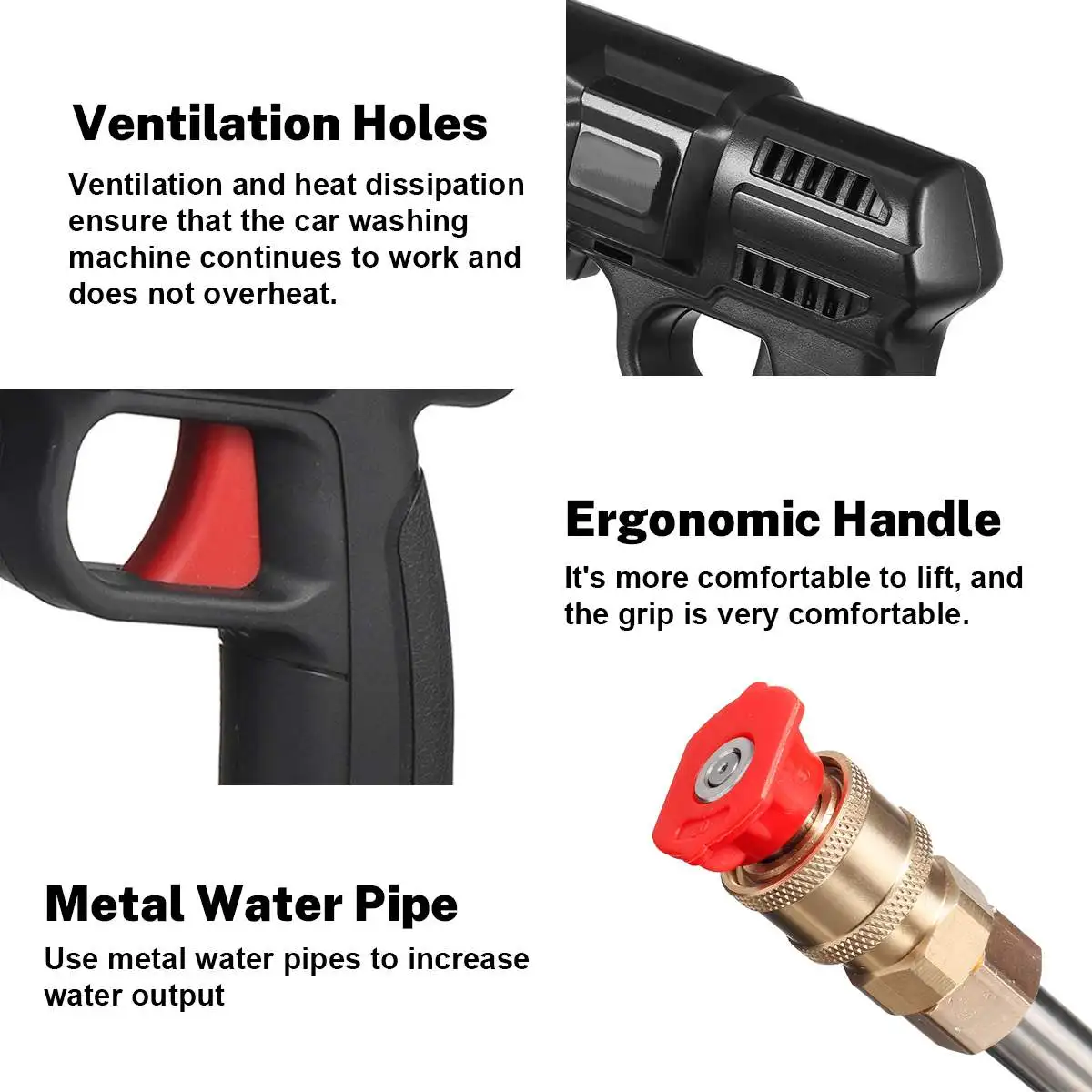 3000W 100Bar Wireless High Pressure Car Wash Washer Gun 50000mah Battery Foam Generator Water Gun Spray Cleaner