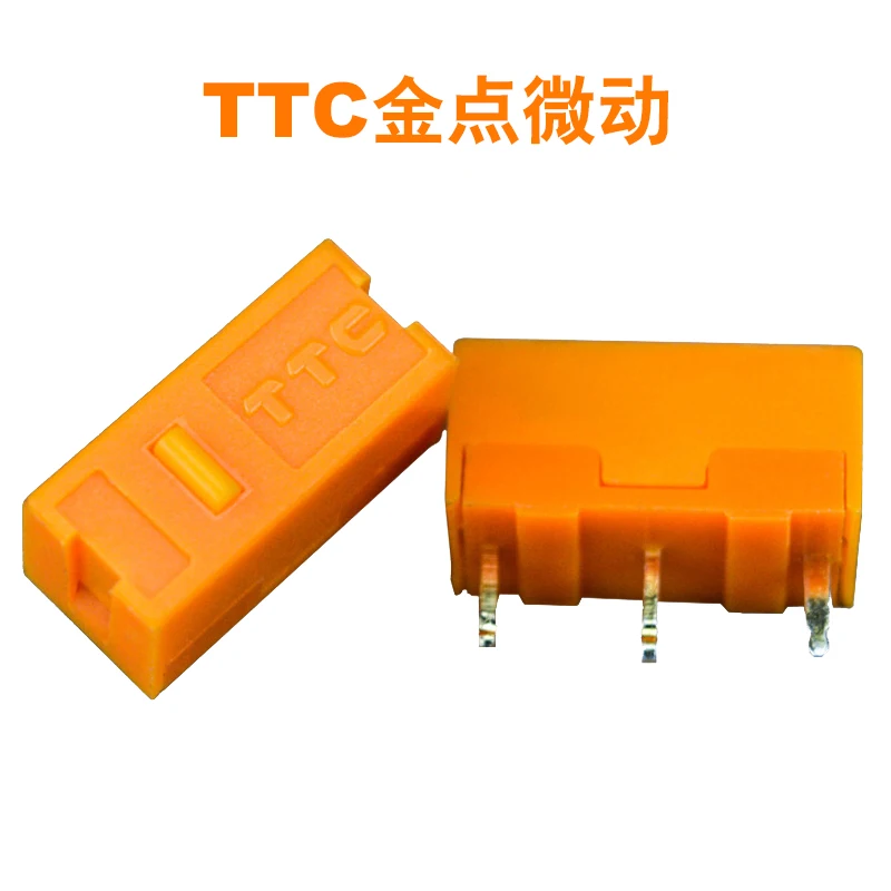 2pcs Original TTC Dustproof gold mouse micro switch 30 millions click lifetime Silver contact white dot Button repair parts