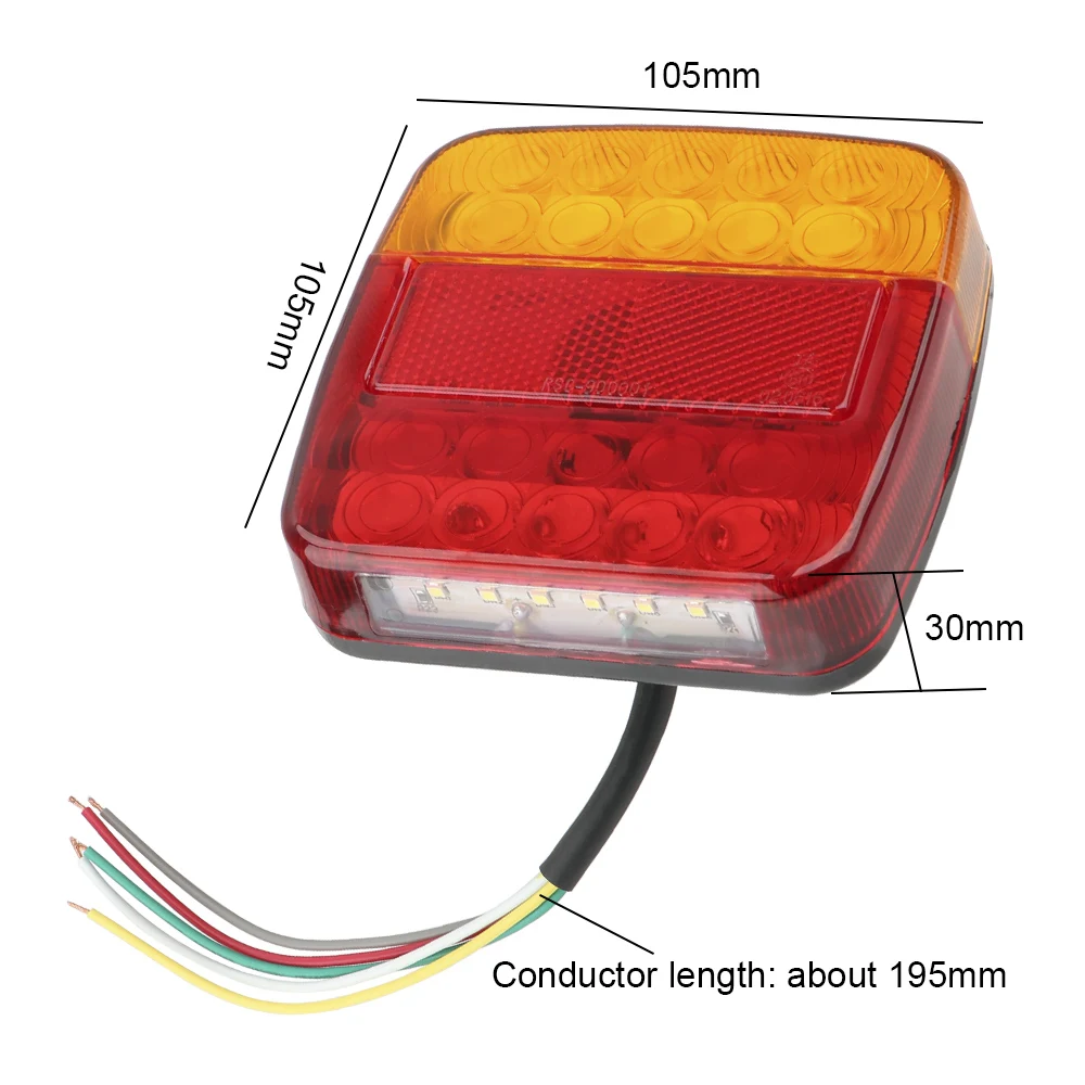 12V Taillight Turn Signal Indicator 26 LEDs Tail Light Car Number Plate Light Rear Reverse Brake Stop Lamp Trailer Truck Caravan