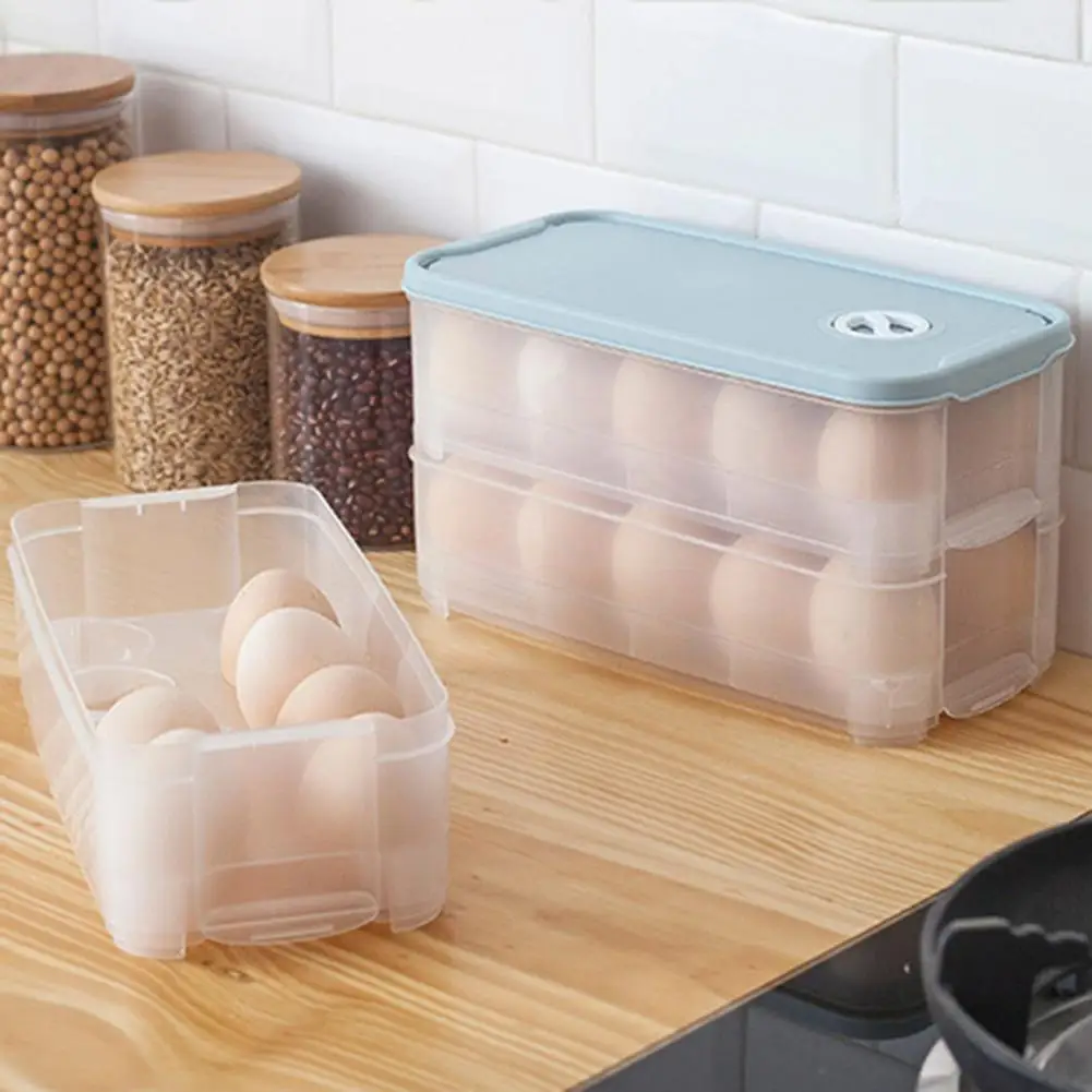 10/20Grids Egg Holder Food Storage Container Refrigerator Egg Storage Box Egg Plastic Dispenser Airtight Fresh Preservation Tool