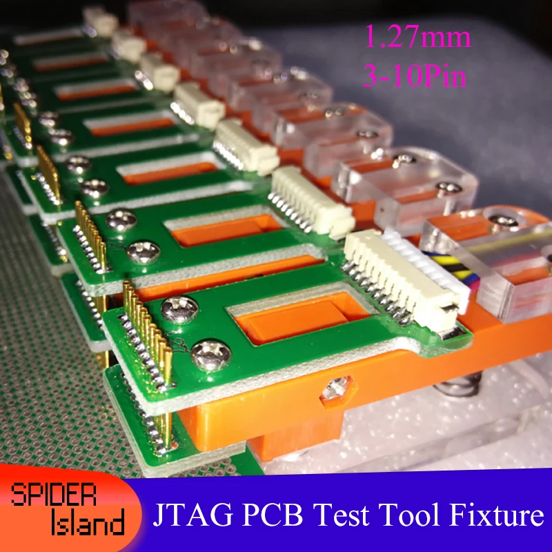 

JTAG Test Tool Rack PCB Clamp Tool Fixture Probe Download Program Programming Burning 1.27mm Single Row 3Pin-10Pin with Cable