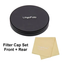 LingoFoto Metal Lens Filter Stack Cap Front and Rear Cap Set Universal 37mm 40.5mm 43mm 49mm 52mm 58mm with Lens Cleaning Cloth