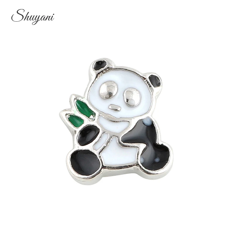 20Pcs/Lot Heart Love Letter Sister Dad Floating Charms Alloy Animal Panda Pendant Fit Loket Necklaces Jewelry