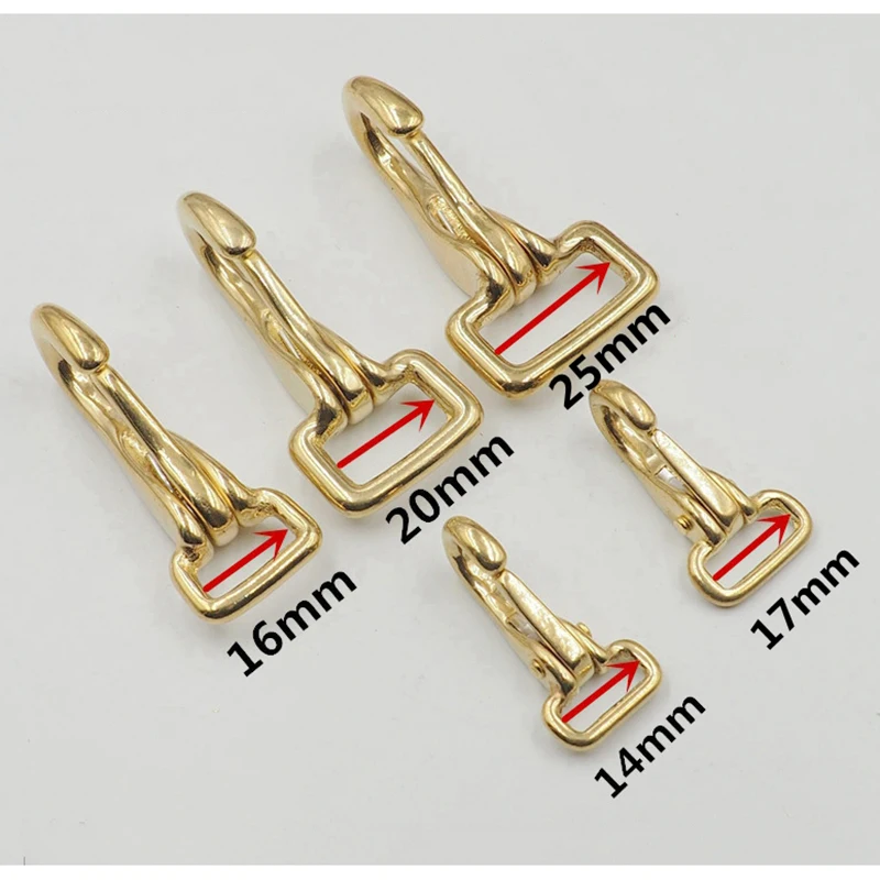 Solid Brass D Ring Lobster Claw Clasps Buckle Halter Snap Hook Webbing Strapping Pet Collar Belt Learther Craft Accessories