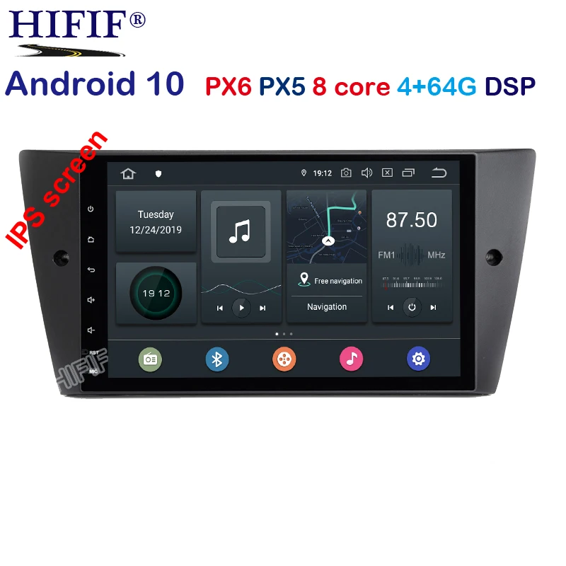 9 INCH 4GB 64GB Android10 WIFI 1 Din car radio gps navigation for bmw 3 series e90 E91 E92 E93 with SWC Bluetooth Touch Screen