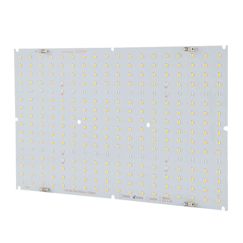 Placa de lâmpada led quântica para cultivo lm281b + 3000k 3500k 5000k 660nm uv ir com dissipador de calor de alumínio de 120w (placa + radiador)