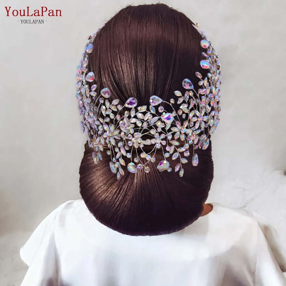 YouLaPan Colorful Rhinestone Wedding Hair Comb Fashion Bridal Hair Accessories Headpiece Girls Hair Jewelry Headwear HP379-C