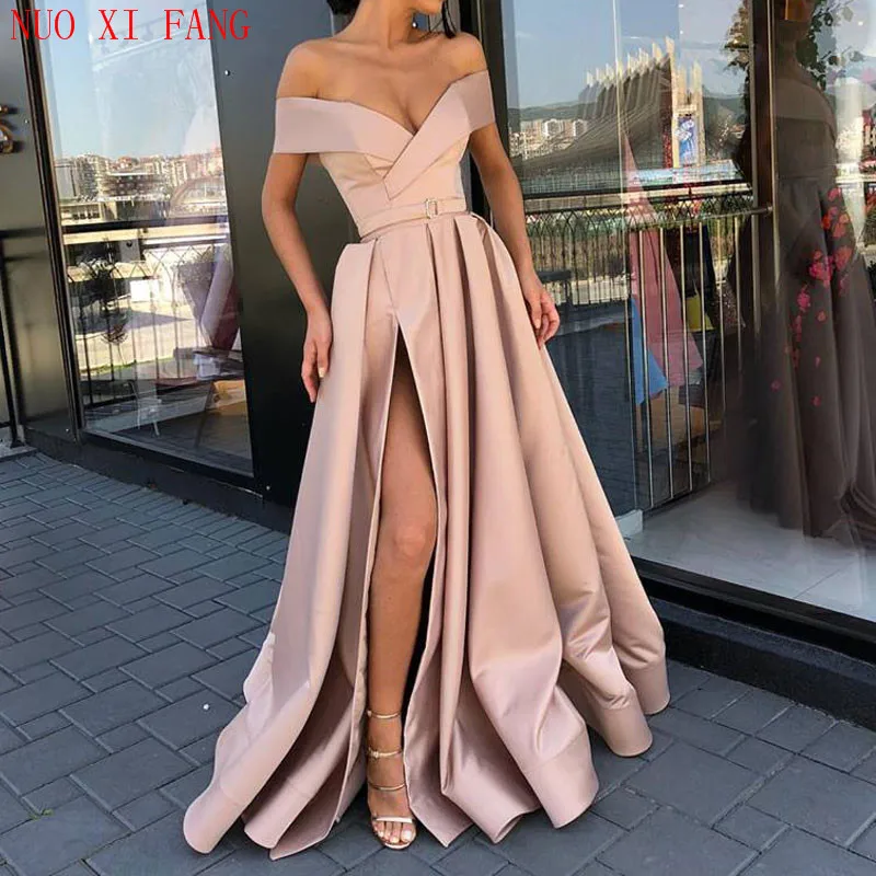 New arrival evening Dresse Formal vestido noiva sereia prom party robe de soiree red gown luxury frock sexy side slit pockets