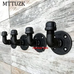 MTTUZK Vintage Industrial Steam Iron Water Pipe Tap Wall Robe Hook Hat Rack Holder Coat Hanger Kitchen & Bathroom Accessories