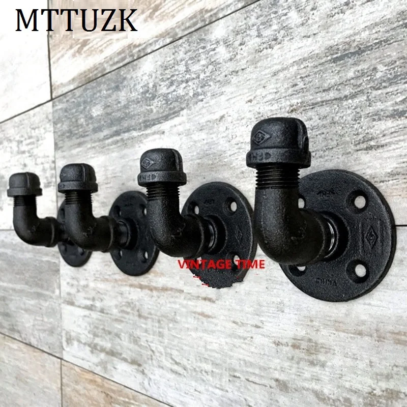 MTTUZK Vintage Industrial Steam Iron Water Pipe Tap Wall Robe Hook Hat Rack Holder Coat Hanger Kitchen & Bathroom Accessories