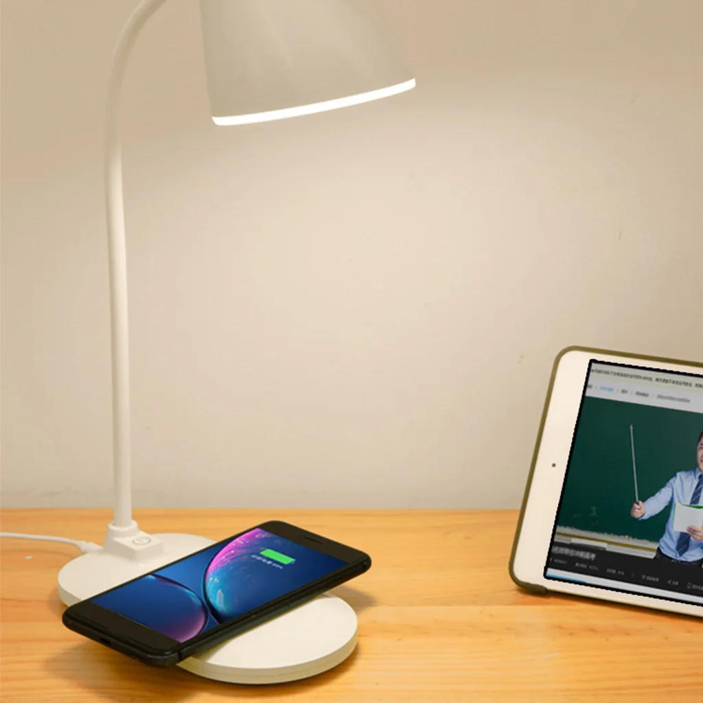 

Bedside Lamp Mobile Phone Wireless Charging Support Fast Charge Table Lamp Eye Protection LED Induction Flexible Gooseck