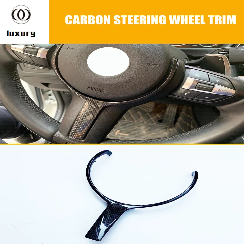 

Replaced Style Carbon Fiber Steering Wheel Trim Cover for BMW 1 2 3 4 5 6 X Series with M Sport Steering Wheel