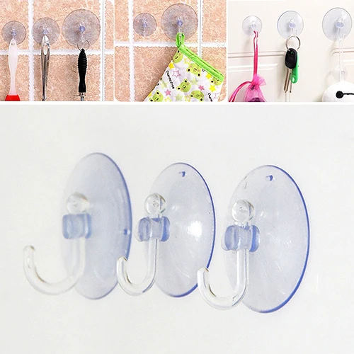 10pcs Clear Suction Cup Sucker Window Glass Wall Kitchen Hook Hanger Kitchen Bathroom Suckers