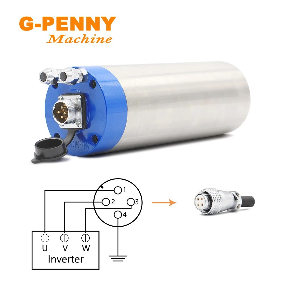 Imagem -03 - G-penny 1.5kw Er16 Eixo Refrigerado a Água 80*220 mm 110v 220v 380v 400hz Peças Rolamentos de Esferas Cnc Motor de Trabalho em Madeira