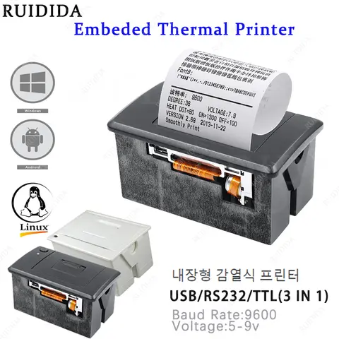 USB RS232 TTL Thermal Embedded POS Receipt Printer 58mm ATM Thermal Ticket Micro Panel Arduino Linux Engineer Encoding