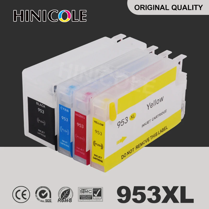 Hinicole 1set 953 953XL Refillable Ink Cartridge with ARC Chip compatible For HP OfficeJet Pro 7740 8210 8216 8710 8715 8720