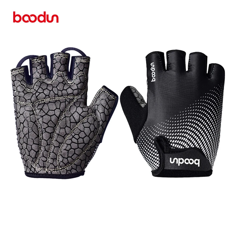 Boodun Breathable Cycling Gloves Half Finger Shock Absorption Bike Gloves Fitness Gloves Men Women Non-slip Bicycle Gloves