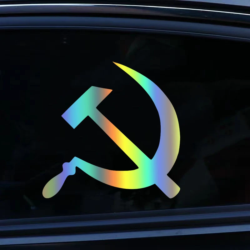 41248 # Die-Cut Vinyl Decal Hammer and Sickle Car Sticker Waterproof Auto Decors on Car Body Bumper Rear Window