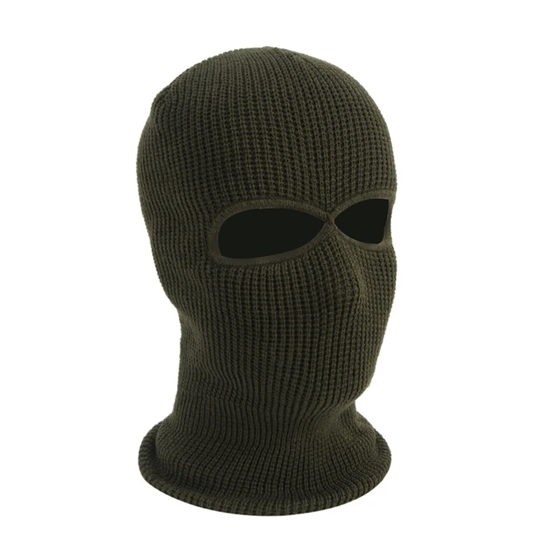 2 Hole Full Face Cover Mask Balaclava Knit Hat Tactical CS Winter Ski Cycling Mask Beanie Hat Scarf Warm Face Masks