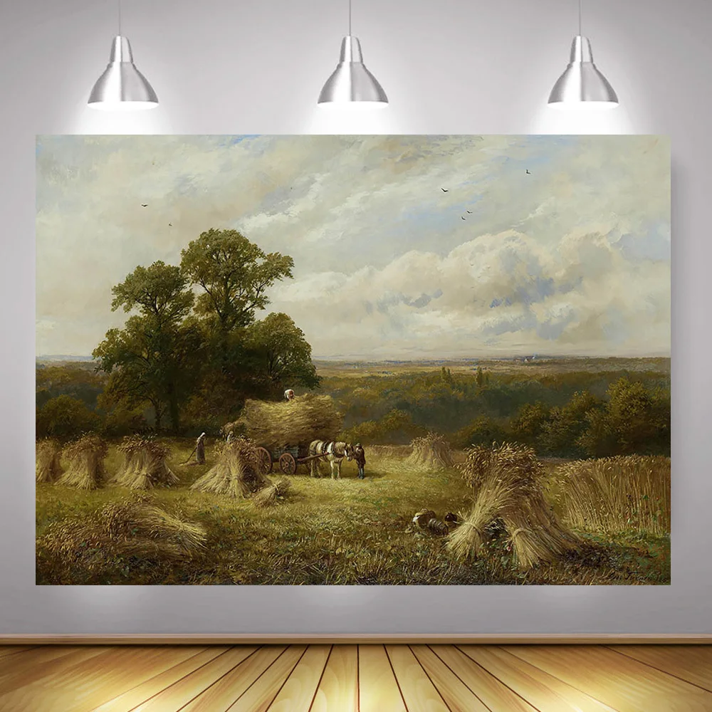 Mocsicka Rural Natural Scenery Photography Background Oil Painting Vintage Adult Portrait Photo Backdrops Studio Photocall Props