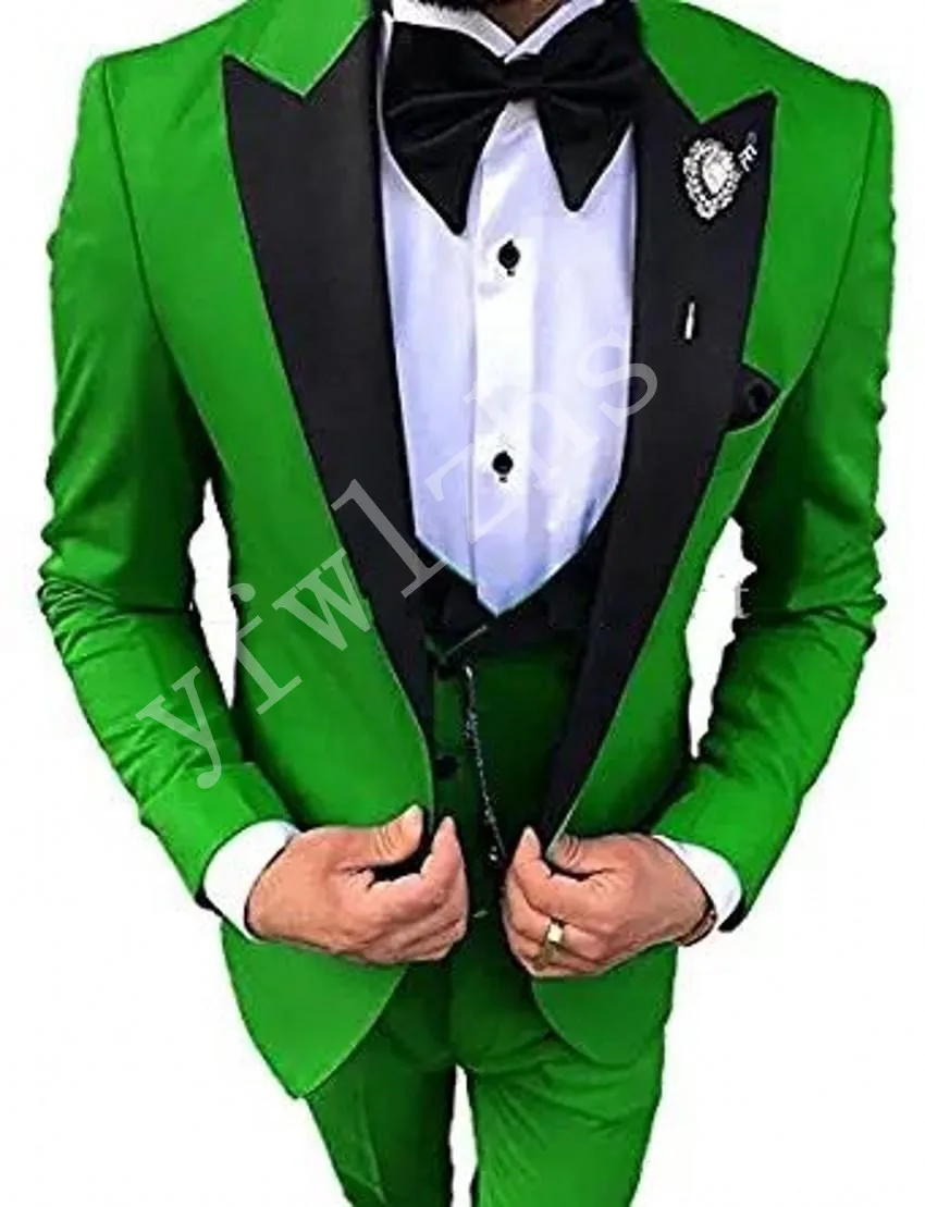 

Handsome One Button Groomsmen Peak Lapel Groom Tuxedos Men Suits Wedding/Prom Best Man Blazer ( Jacket+Pants+Tie+Vest) 957