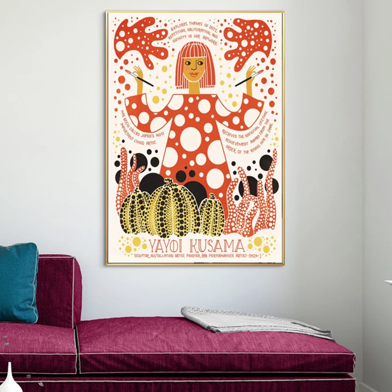 Abstract Artworks Women in Art Yayoi Kusama Poster Canvas Print Home Decor Wall Art Decor Living Room Decoration Painting