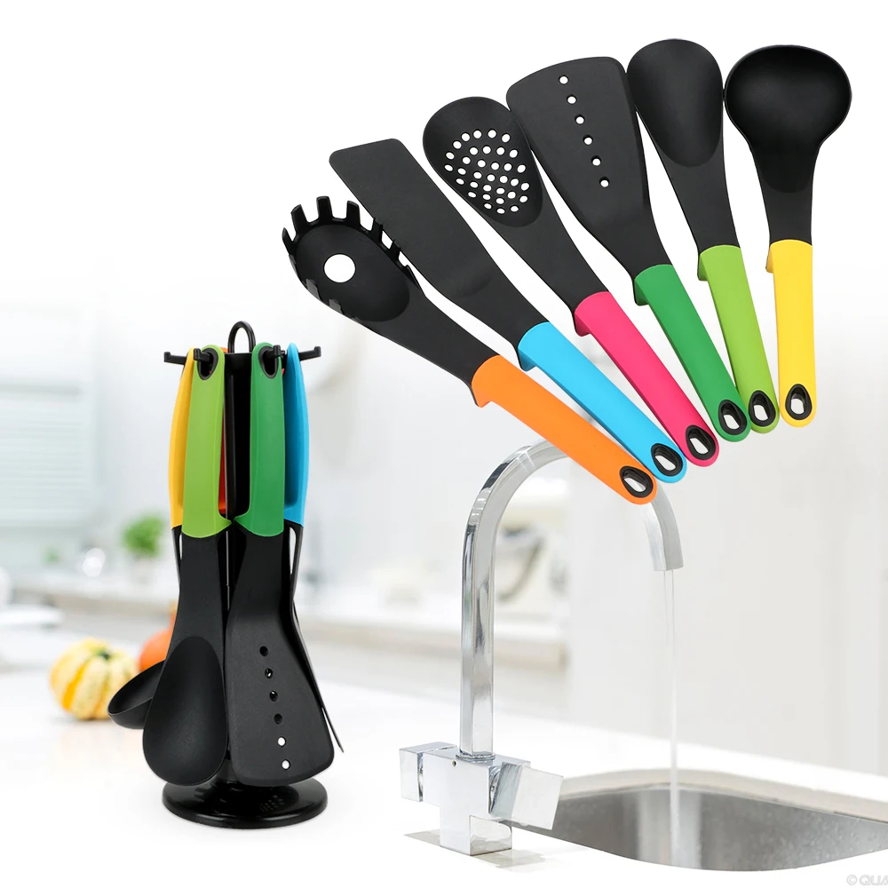 

Non-stick Flat Spatula Soup Colander 6 Pcs/set Nylon Kitchenware Cooking Tools Colorful Cooking Utensils Kitchen Accessories