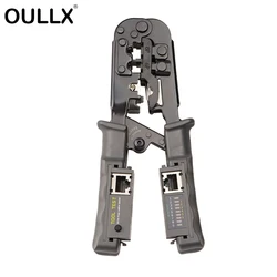 OULX 다기능 RJ45 네트워크 케이블 크림퍼, 래칫 도구, 압착 와이어 네트워크 플라이어, 3 용도 테스터, 8P6P4P
