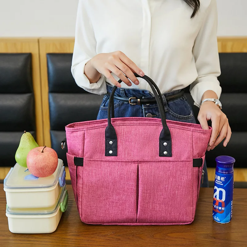 Fiambrera térmica aislante de gran capacidad para mujer y niño, bolsa enfriadora de alimentos impermeable, bolsa de viaje para Picnic, bolsas